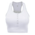 thumbnail image 1 of FashionMille Women's Buttoned Slevveless Casual Rib Racerback Crop Tank Top Summer Shirt, 1 of 5