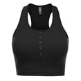thumbnail image 1 of FashionMille Women's Buttoned Slevveless Casual Rib Racerback Crop Tank Top Summer Shirt, 1 of 5