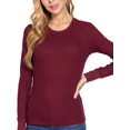 thumbnail image 1 of FashionMille Women's Casual Long Sleeve Crew Neck Thermal Knit T-shirt Top, 1 of 4