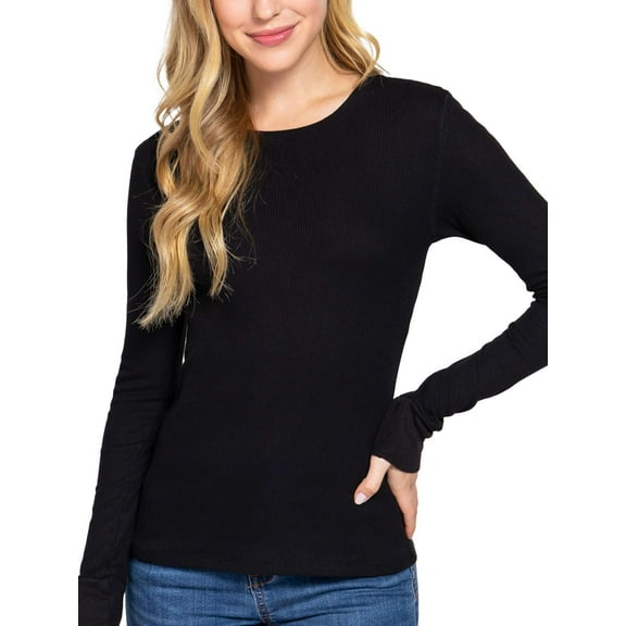 FashionMille Women's Casual Long Sleeve Crew Neck Thermal Knit T-shirt Top