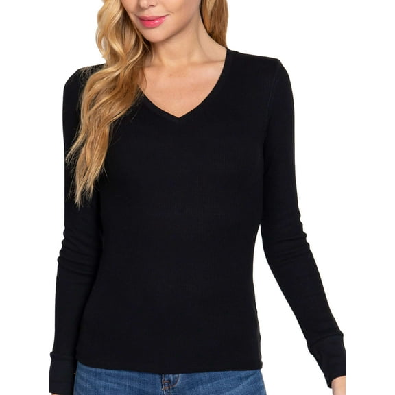 FashionMille Women's Casual Long Sleeve V-Neck Thermal T-shirt Top