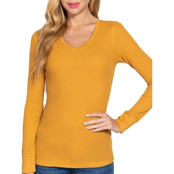 FashionMille Women's Casual Long Sleeve V-Neck Thermal T-shirt Top
