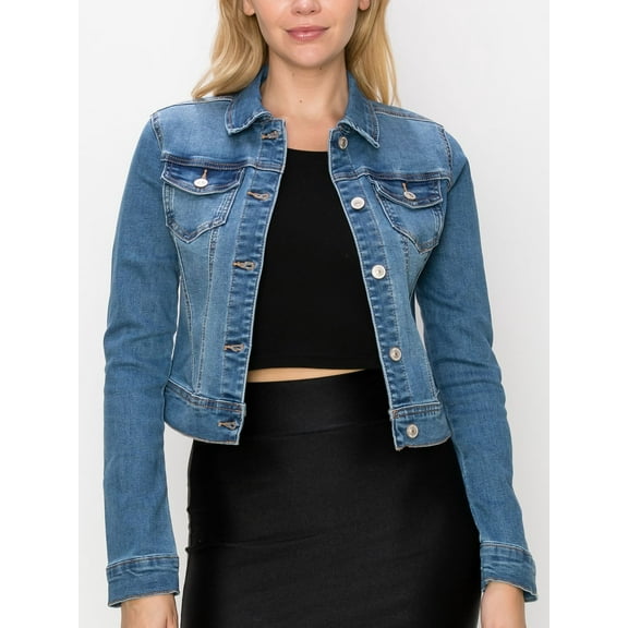 FashionMille Women's Classic Casual Stretch Fit Denim Jean Jacket