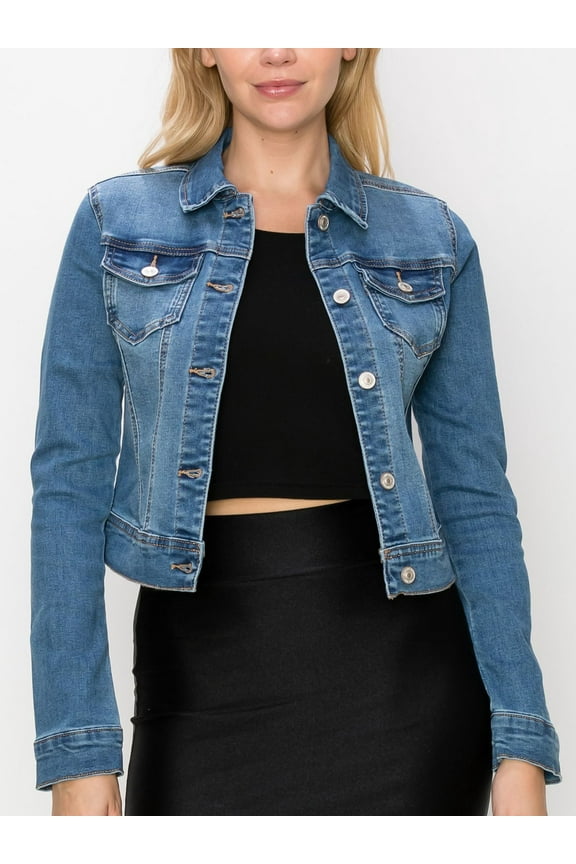 Women's Classic Casual Stretch Fit Denim Jean Jacket