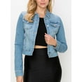 thumbnail image 1 of FashionMille Women's Classic Casual Stretch Fit Denim Jean Jacket, 1 of 5