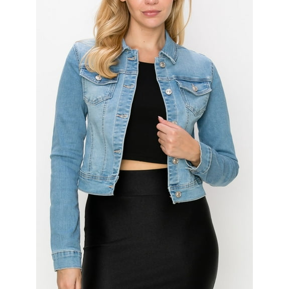 FashionMille Women's Classic Casual Stretch Fit Denim Jean Jacket