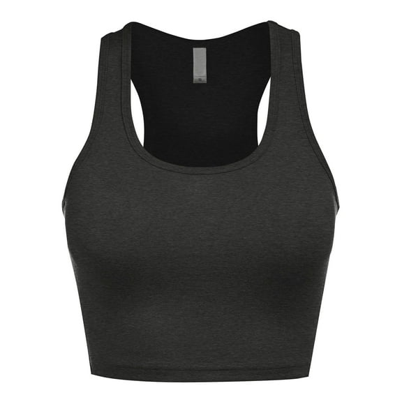 FashionMille Women's Cotton Basic Sleeveless Racerback Crop Sports Active Tank Top