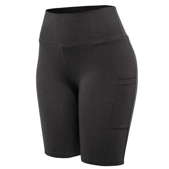 FashionMille Women's High Waist Biker Shorts with Side Pockets Yoga Hiking Exercise Activewear