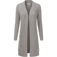 thumbnail image 1 of FashionMille Women's Long Line Open Front Knit Sweater Cardigan with Pockets, 1 of 4