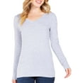 thumbnail image 1 of FashionMille Women's Long Sleeve Casual Basic Lightweight V Neck Cotton T-Shirt Top, 1 of 1