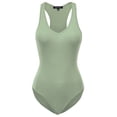 thumbnail image 1 of FashionMille Women's Regular FIt Basic Solid Sleeveless V Neck Bodysuit Top, 1 of 5