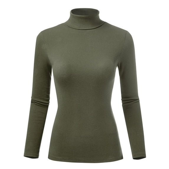 FashionMille Women's Ribbed Slim Fit Lightweight Long Sleeve Turtleneck Sweater