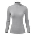 thumbnail image 1 of FashionMille Women's Ribbed Slim Fit Lightweight Long Sleeve Turtleneck Sweater, 1 of 5