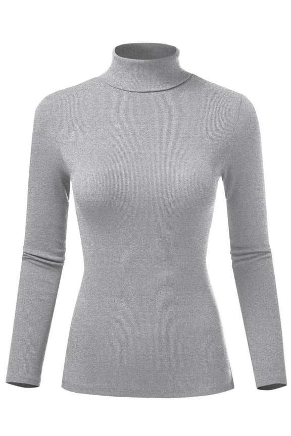 Women's Ribbed Slim Fit Lightweight Long Sleeve Turtleneck Sweater