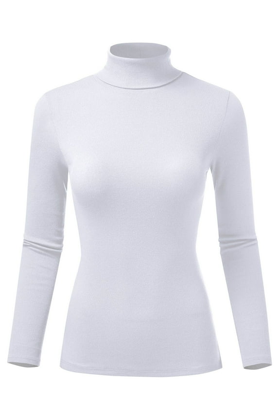 Women's Ribbed Slim Fit Lightweight Long Sleeve Turtleneck Sweater