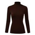 thumbnail image 1 of FashionMille Women's Ribbed Slim Fit Lightweight Long Sleeve Turtleneck Sweater, 1 of 4