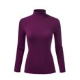 thumbnail image 1 of FashionMille Women's Ribbed Slim Fit Lightweight Long Sleeve Turtleneck Sweater, 1 of 5
