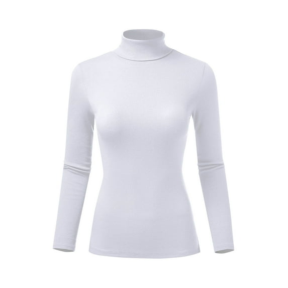 FashionMille Women's Ribbed Turtleneck Long Sleeve T-shirt Top
