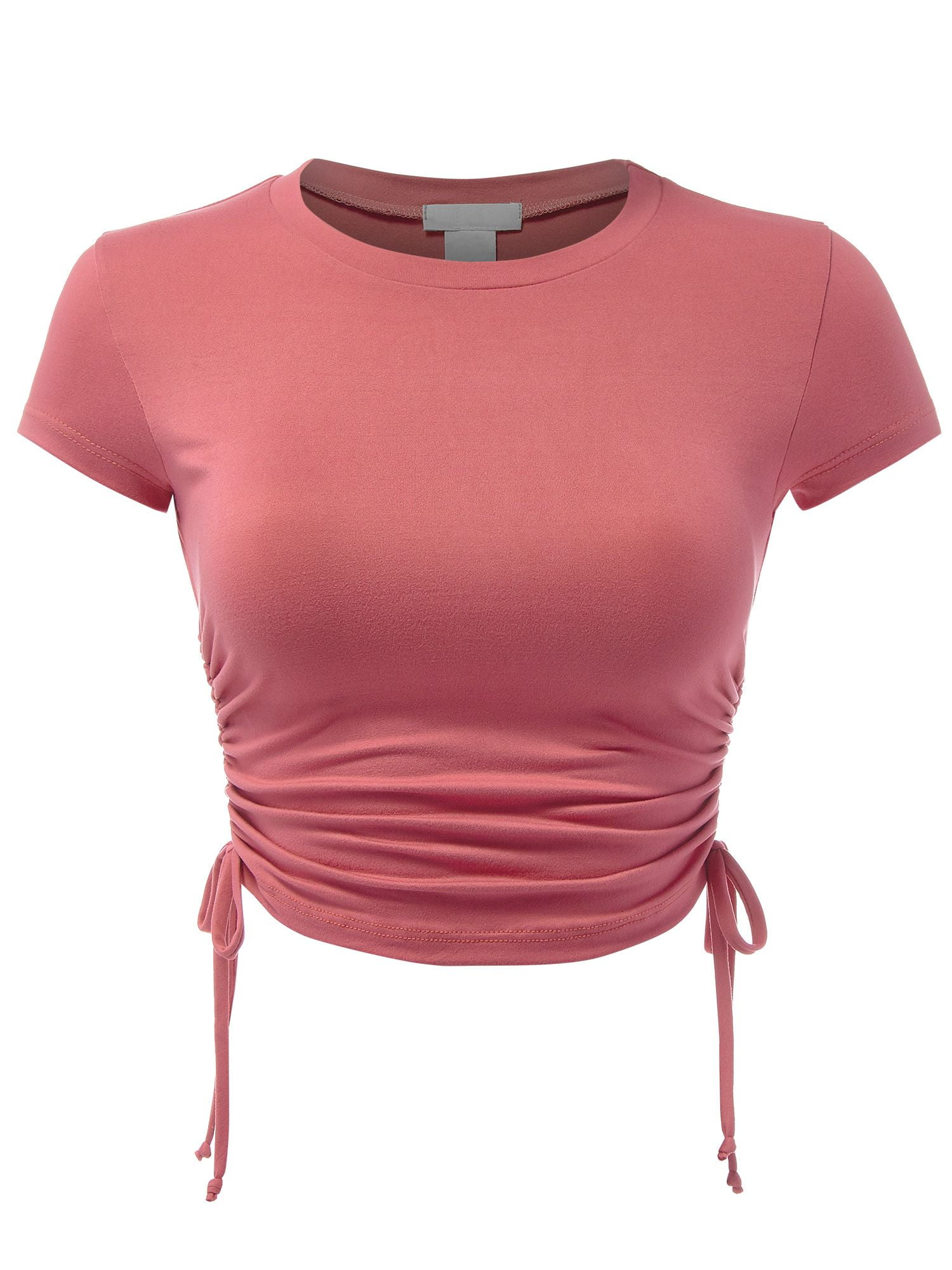 FashionMille Women's Clothing Style Ruched Side String Trim FashionMille Women's Clothing Style Ruched Side String Trim
