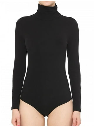 Black turtleneck bodysuits hot sale
