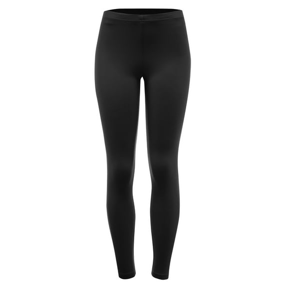 FashionMille Women's Solid Basic High Waisted Elastic Jersey Full Length Leggings Pant