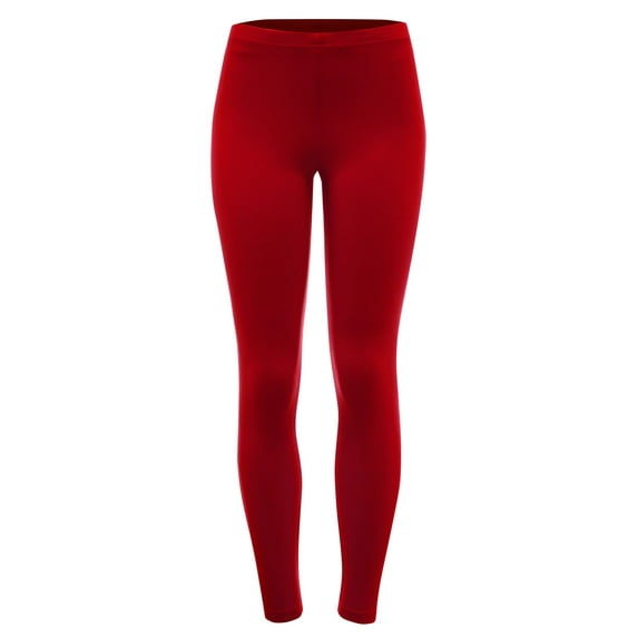 FashionMille Women's Solid Basic High Waisted Elastic Jersey Full Length Leggings Pant