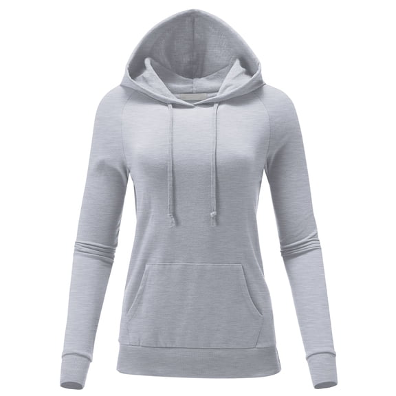 FashionMille Women's Solid Casual Long sleeve Hoodie with Kangaroo Pocket