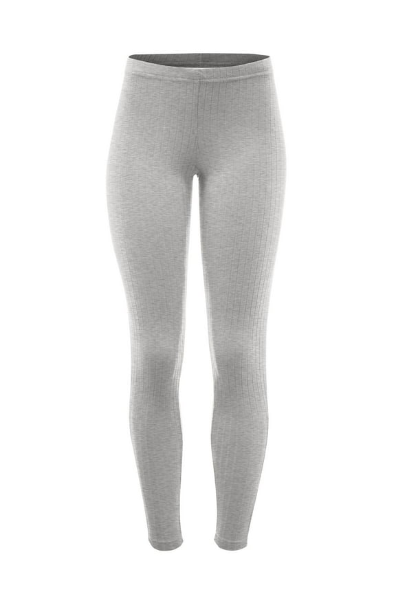 Women's Solid Ribbed Knit Basic High Waisted Elastic Jersey Capri Length Leggings Pants