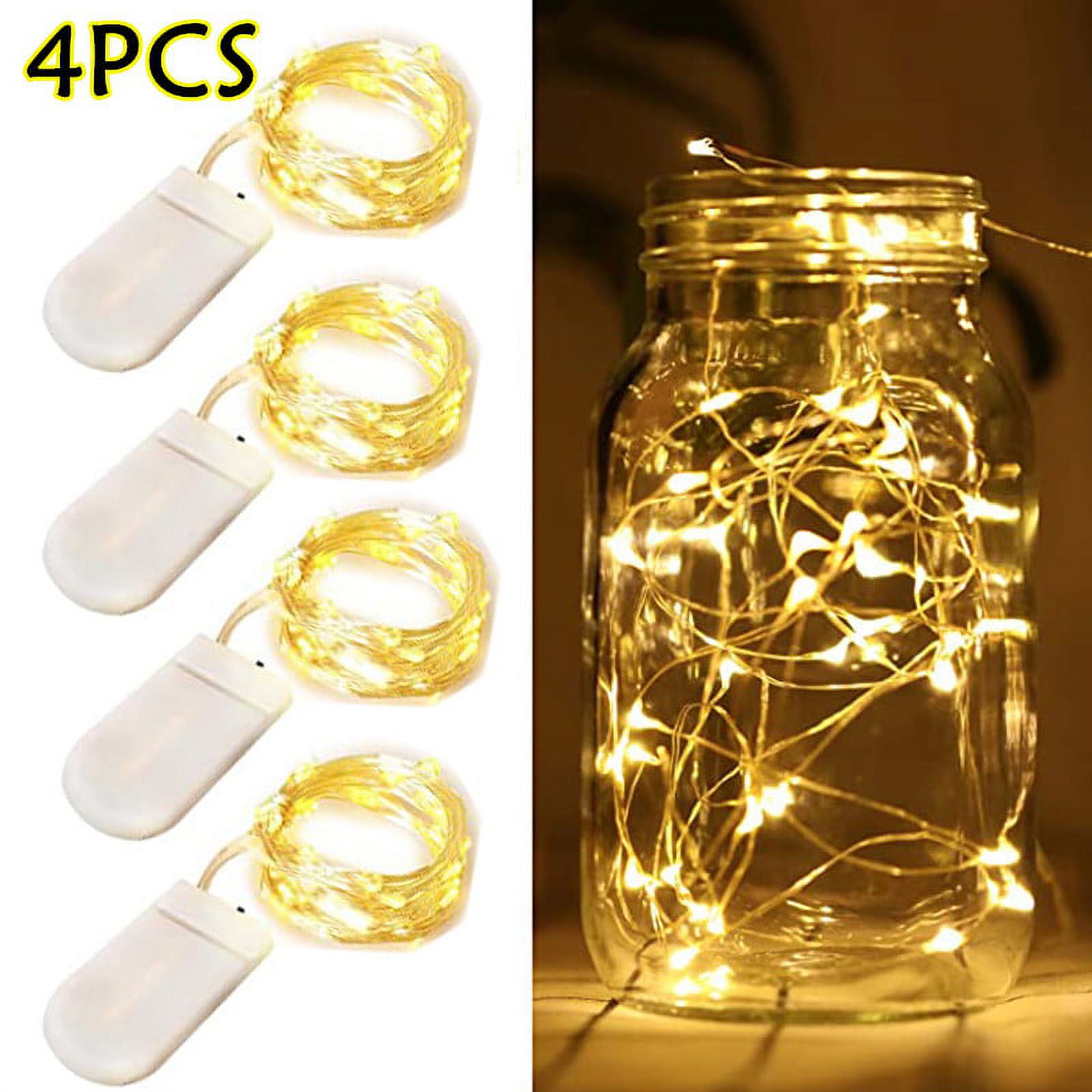 FashionMio 4PCS Battery Operated LED Fairy Lights,Mini LED Firefly