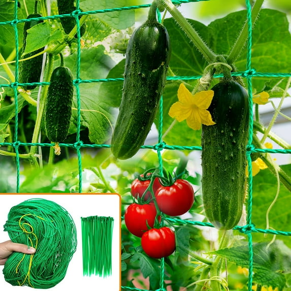 FashionMio Heavy Duty 5.9' x 16.5' Green Nylon Rectangle Trellis (27 Count)
