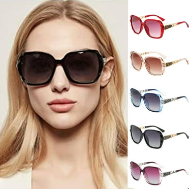 FashionMio Polarized UV Protection Women's Oversized Fashion Sunglasses, Black