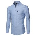 thumbnail image 1 of FashionOutfit Men's Basic Button Down Collar Chambray Long Sleeve Shirt, 1 of 4