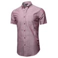 thumbnail image 1 of FashionOutfit Men's Basic Button Down Collar Chambray Short Sleeve Shirt, 1 of 3