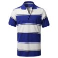 thumbnail image 1 of FashionOutfit Men's Basic Casual Short Sleeves Stripe 3 Button Placket Polo Shirt, 1 of 4