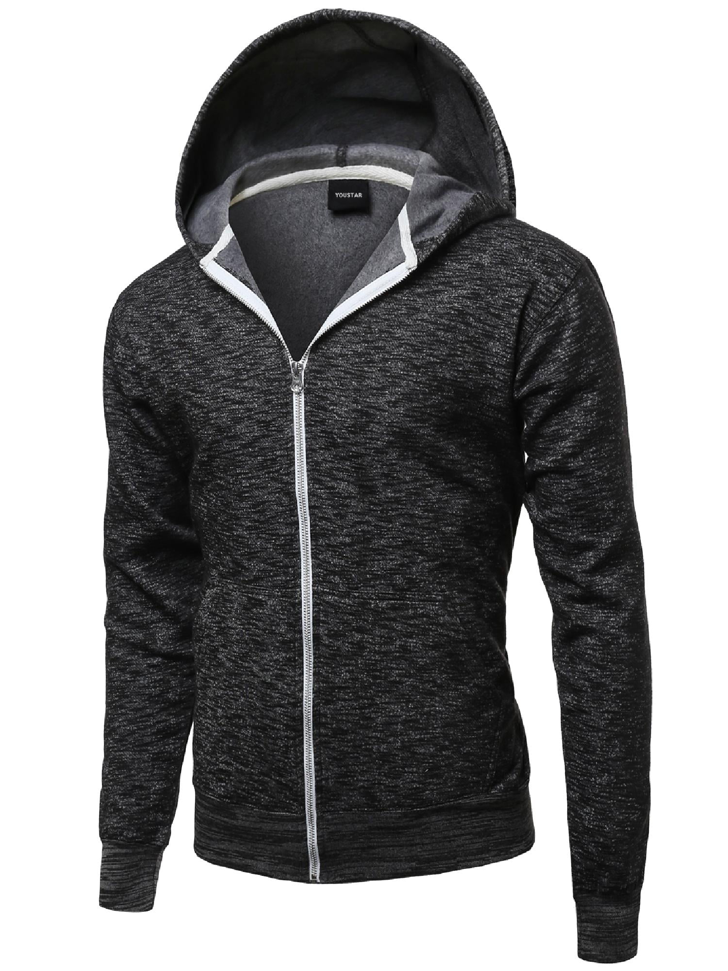 FashionOutfit Men's Basic Solid Light Weight Hoodie Jackets