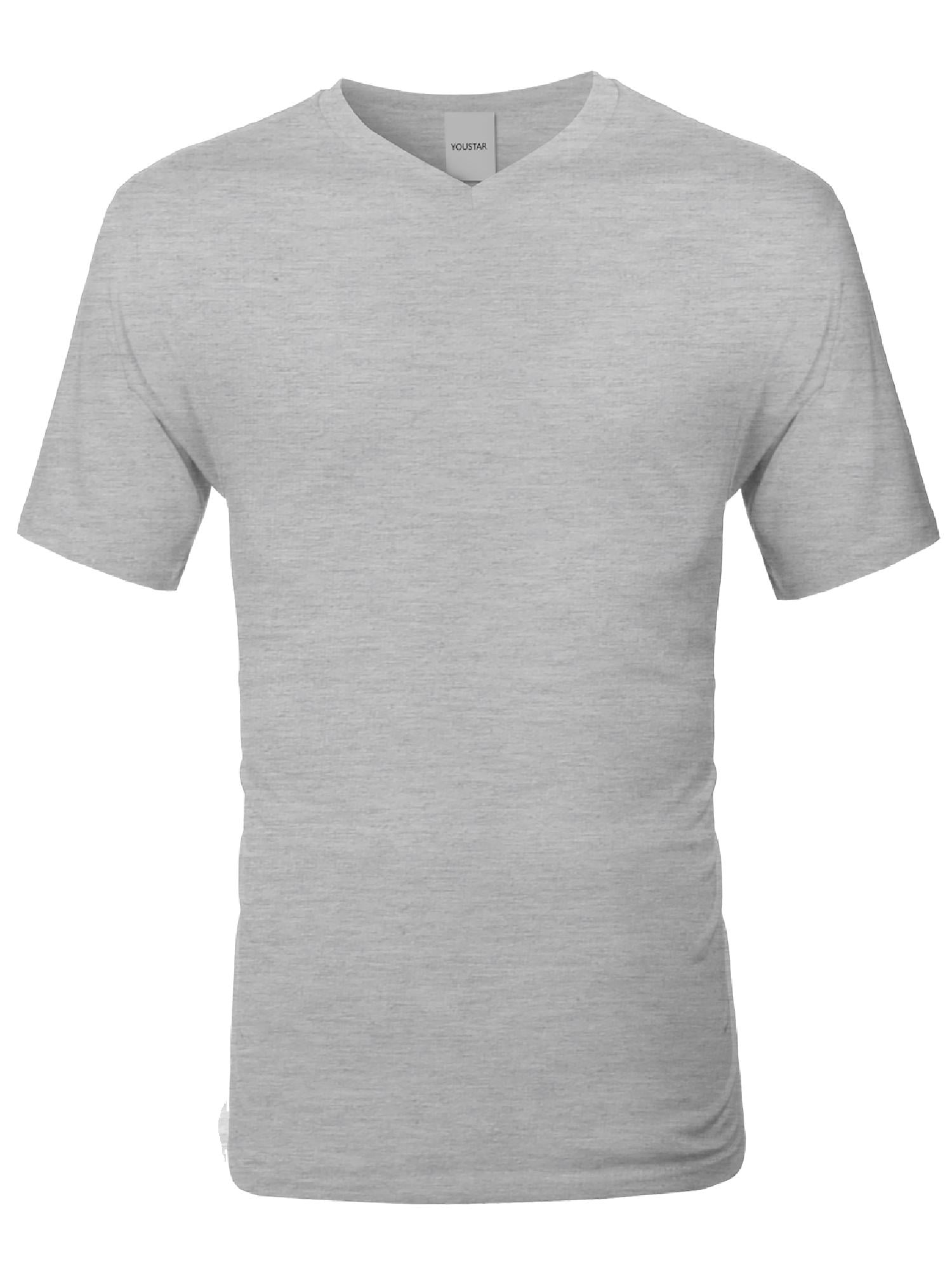 FashionOutfit Men's Basic Solid Short Sleeve V-neck Pre-shrunk Cotton T ...