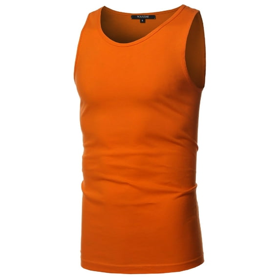 FashionOutfit Men's Basic Solid Sleeveless Round Neck Tank Top Various Colors