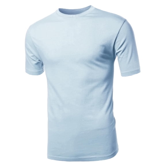 FashionOutfit Men's Basic Solid Various Color Crew Neck Short Sleeves Tee