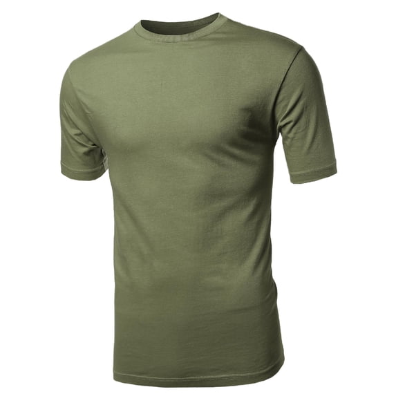 FashionOutfit Men's Basic Solid Various Color Crew Neck Short Sleeves Tee