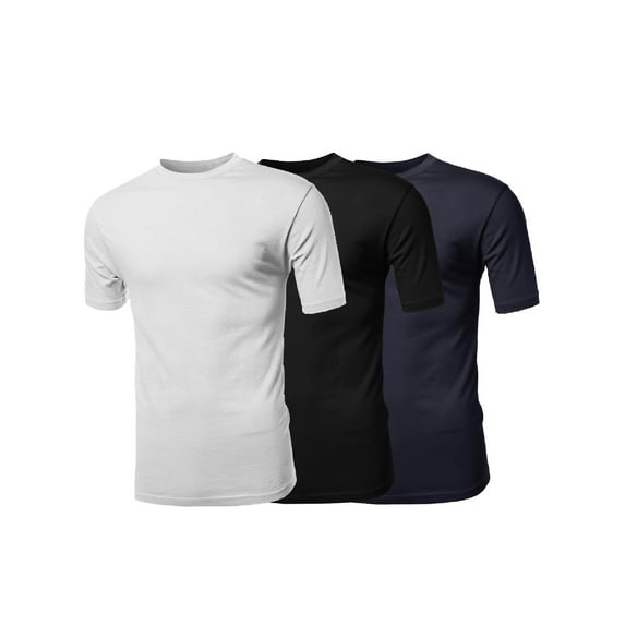 FashionOutfit Men's Basic Solid Various Color Crew Neck Short Sleeves Tee