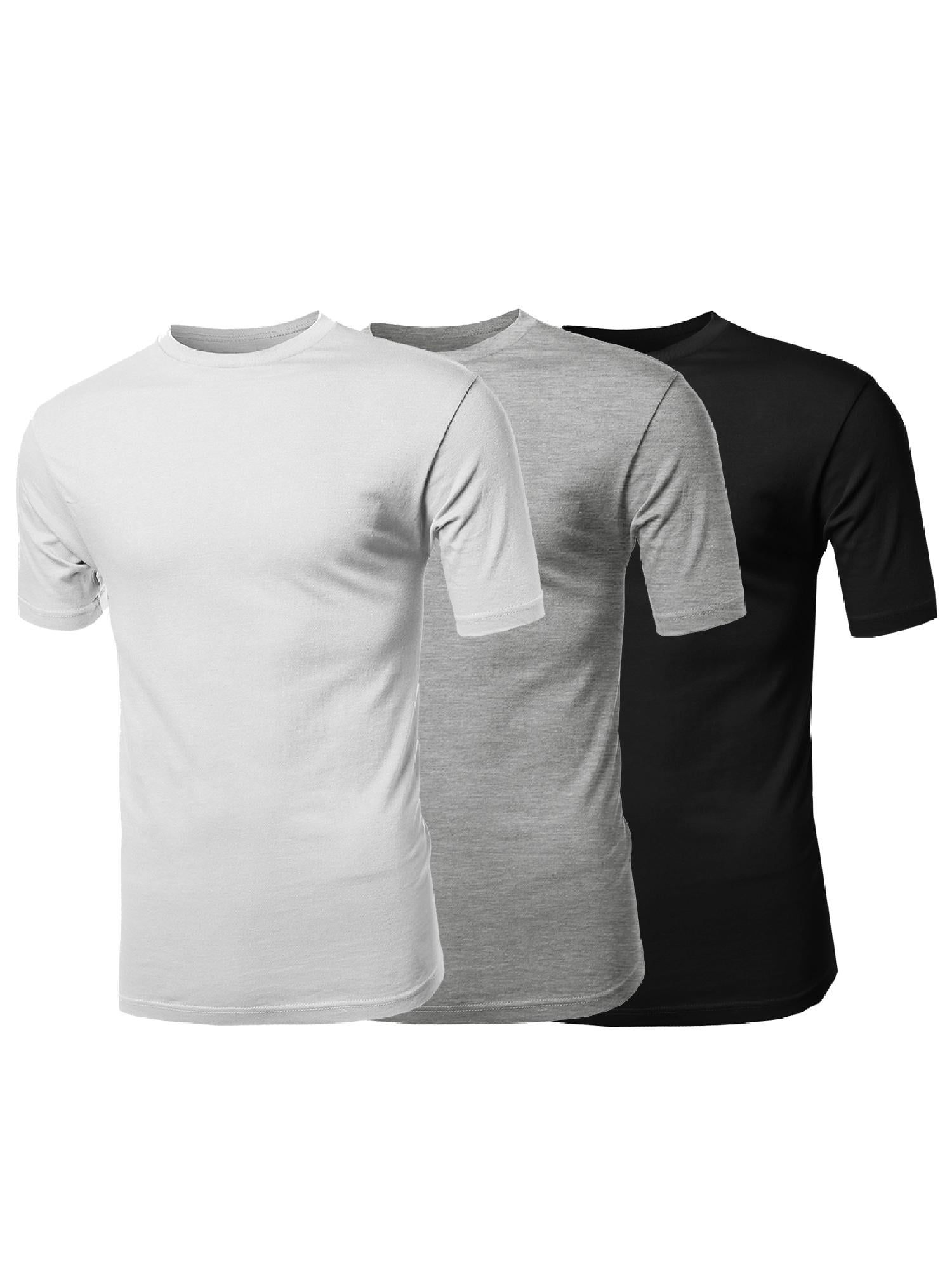 FashionOutfit Men's Casual Solid Cotton Short Sleeve Crew-Neck T-Shirt - Basic Tee Regular Fit
