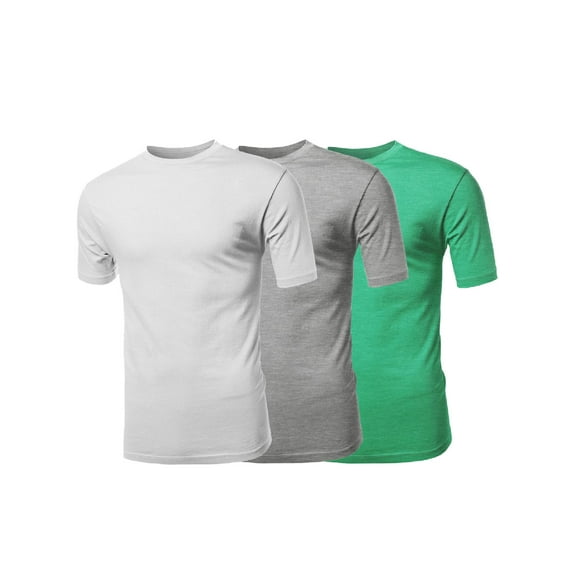 FashionOutfit Men's Basic Solid Various Color Crew Neck Short Sleeves Tee