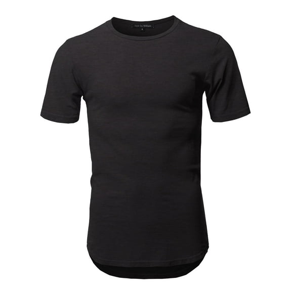 FashionOutfit Men's Basic T Shirt Casual Vintage Scoop Bottom Tee