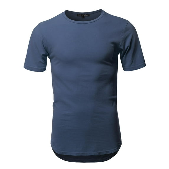 FashionOutfit Men's Basic T Shirt Casual Vintage Scoop Bottom Tee