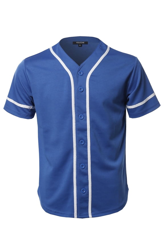 Men's Camouflage Or Solid Front Button Closure Athletic Baseball Inspired Jersey Top