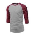 thumbnail image 1 of FashionOutfit Men's Casual 3/4 Raglan Sleeve Baseball Top, 1 of 1