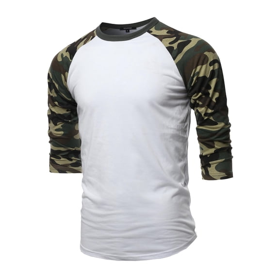 FashionOutfit Men's Casual 3/4 Raglan Sleeve Baseball Top