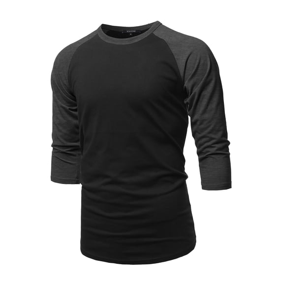 FashionOutfit Men's Casual 3/4 Raglan Sleeve Baseball Top