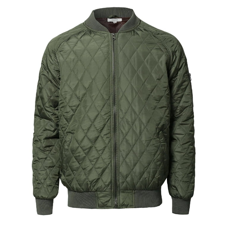 FashionOutfit Men s Casual Basic Quilted Bomber Jacket Walmart