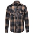 thumbnail image 1 of FashionOutfit Men's Casual Plaid Flannel Woven Long Sleeves Button Down Shirt, 1 of 4